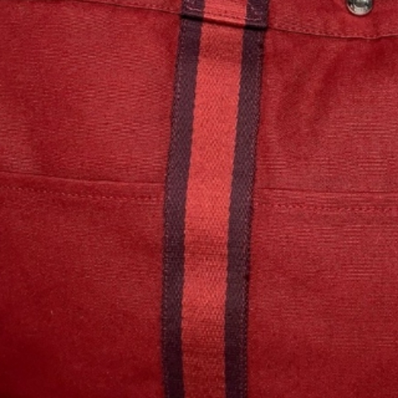🌹 Hermès Red Fourre Tout MM Canvas Tote Bag NEW! - Picture 6 of 16